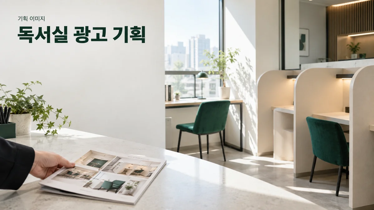 독서실의 좌석 유형과 학습 환경을 비교하는 기획 이미지