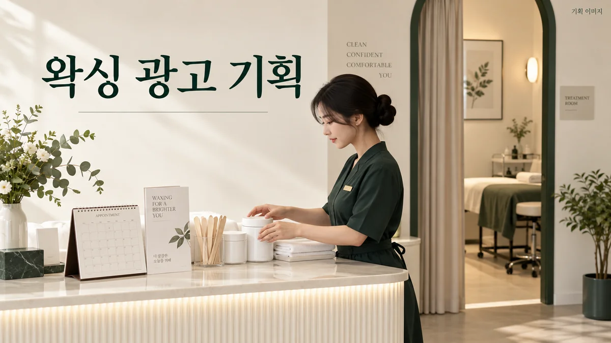 왁싱 공간과 예약 전 안내 자료를 준비하는 기획 장면