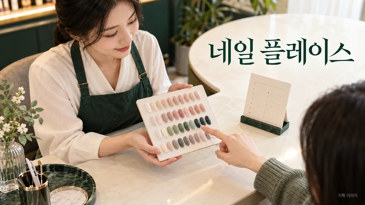 네일 상품의 디자인 옵션과 예약 조건을 정리하는 플레이스 운영 기획 장면