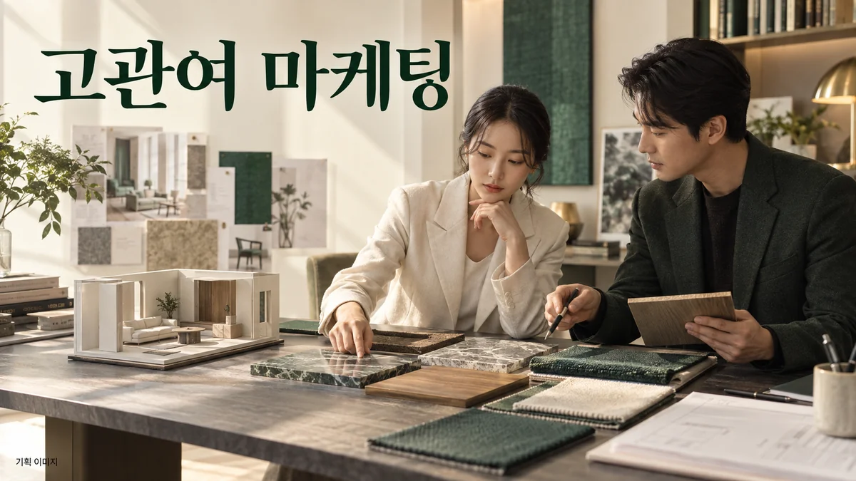 비교 시간이 긴 상품의 선택 기준과 상담 단계를 살펴보는 고관여 마케팅 기획 장면